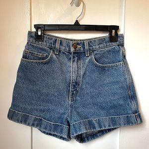 American Apparel high waisted cuffed denim shorts